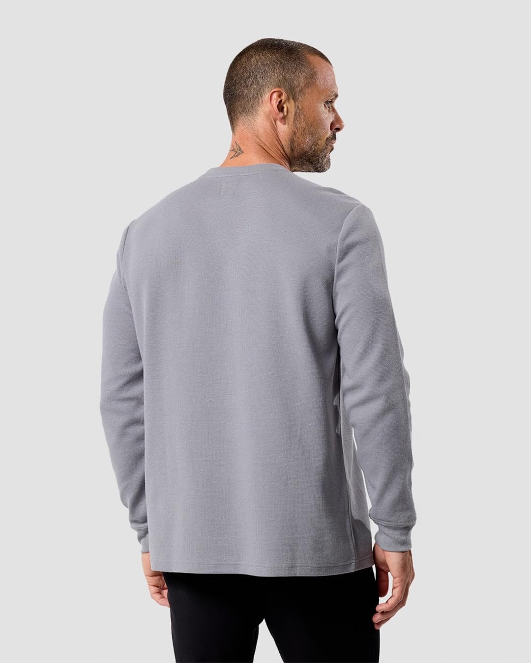 image:imageLong Sleeve Waffle Knit Crew by INTO THE AMGrey
