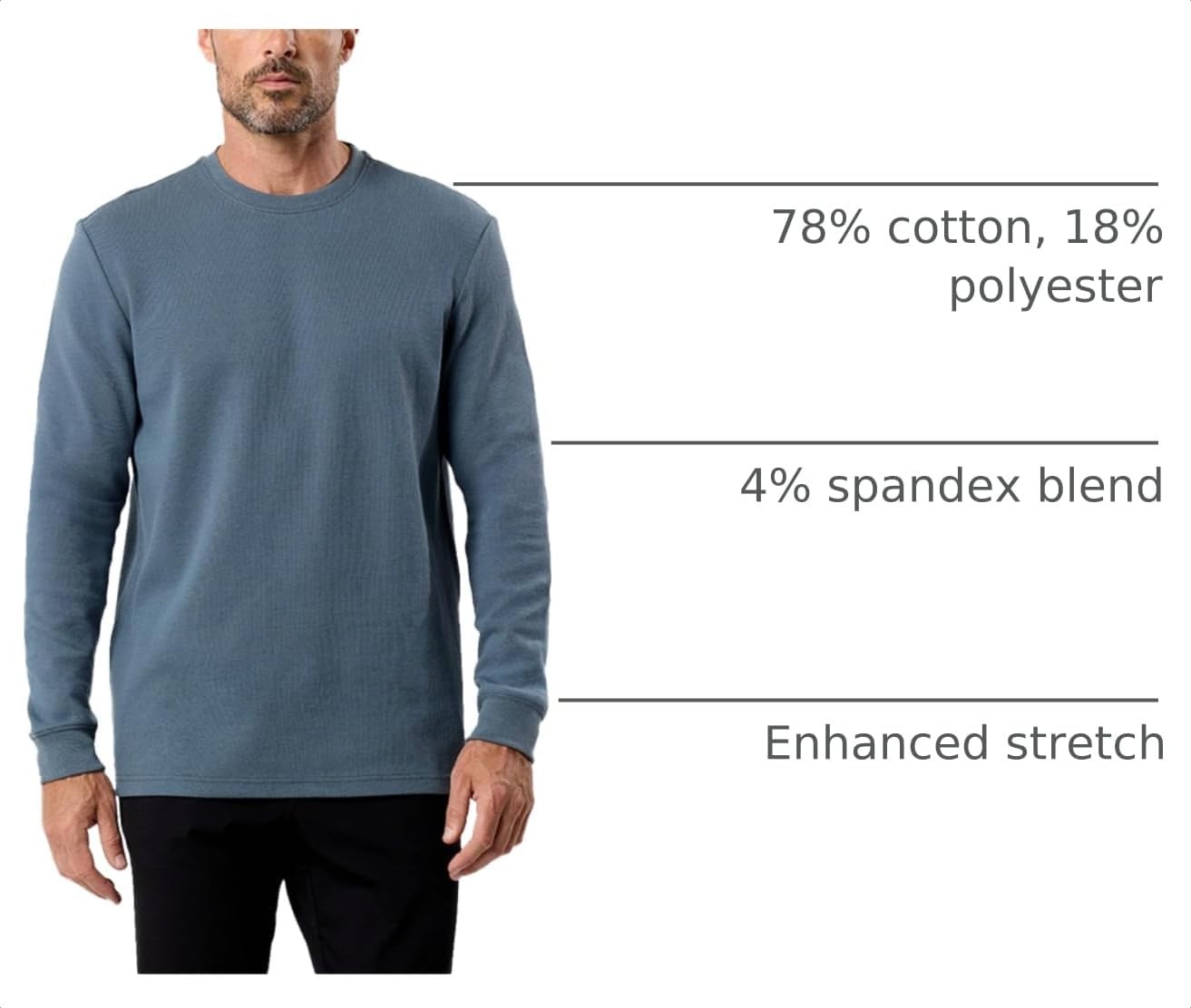 image:imageLong Sleeve Waffle Knit Crew by INTO THE AMIndigo