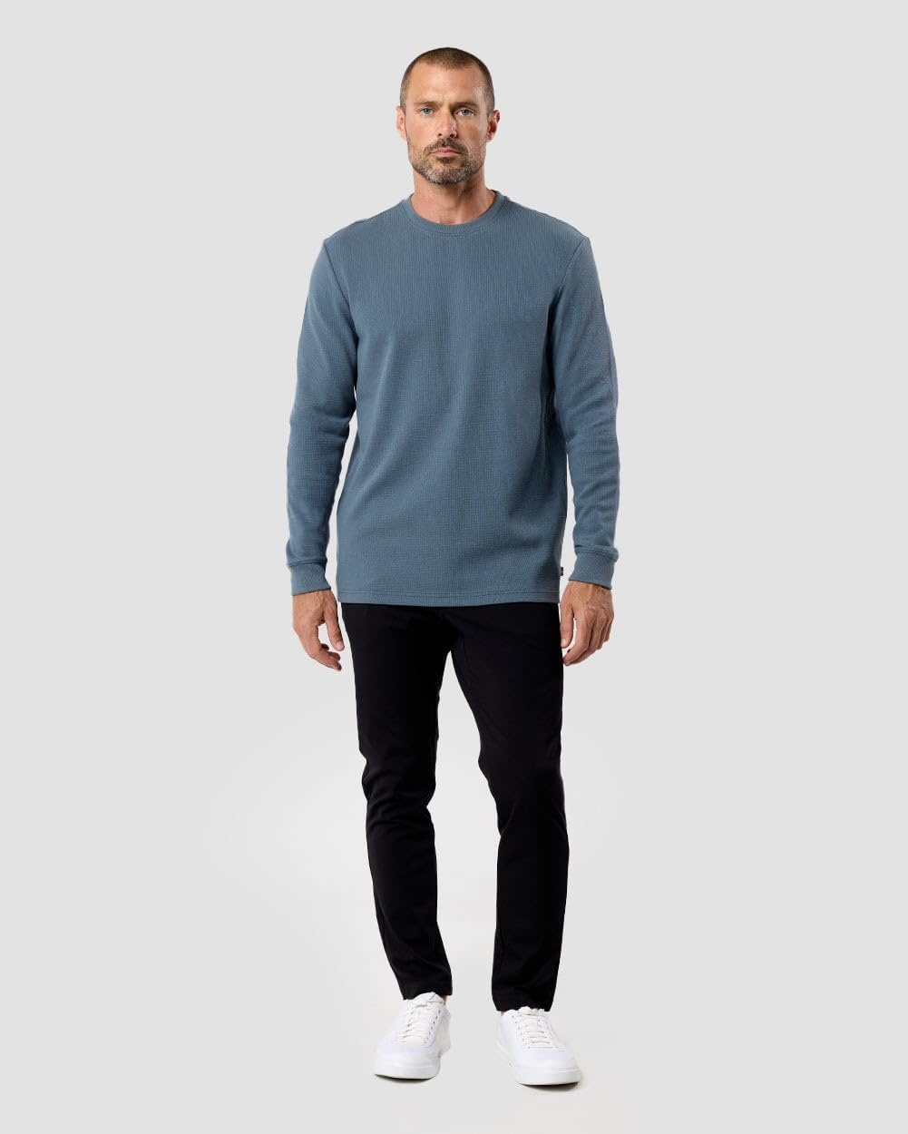 image:imageLong Sleeve Waffle Knit Crew by INTO THE AMIndigo