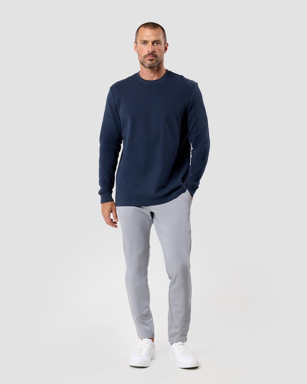 image:imageLong Sleeve Waffle Knit Crew by INTO THE AMNavy