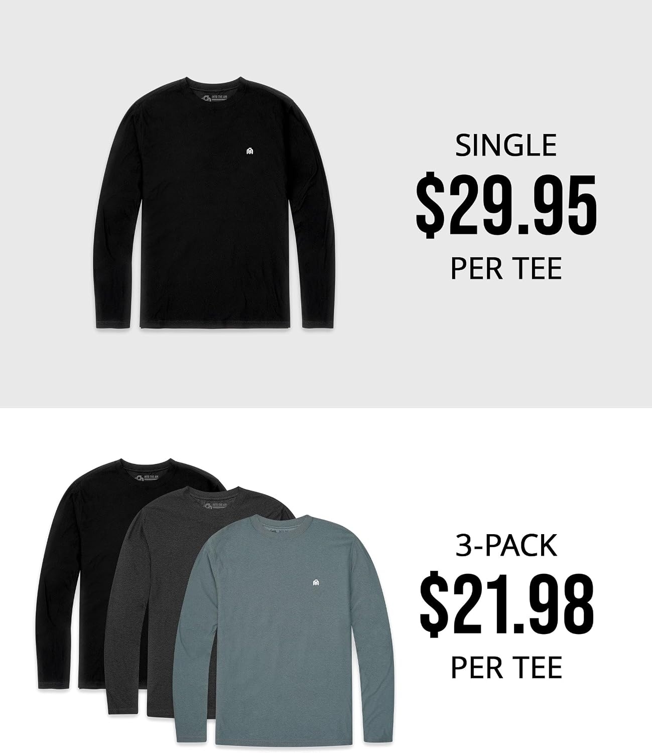 image:imageLong Sleeve Workout Shirts for Men Dri Fit Quick Dry Gym Tees S4XL3pack BlackIndigoNavy Logo