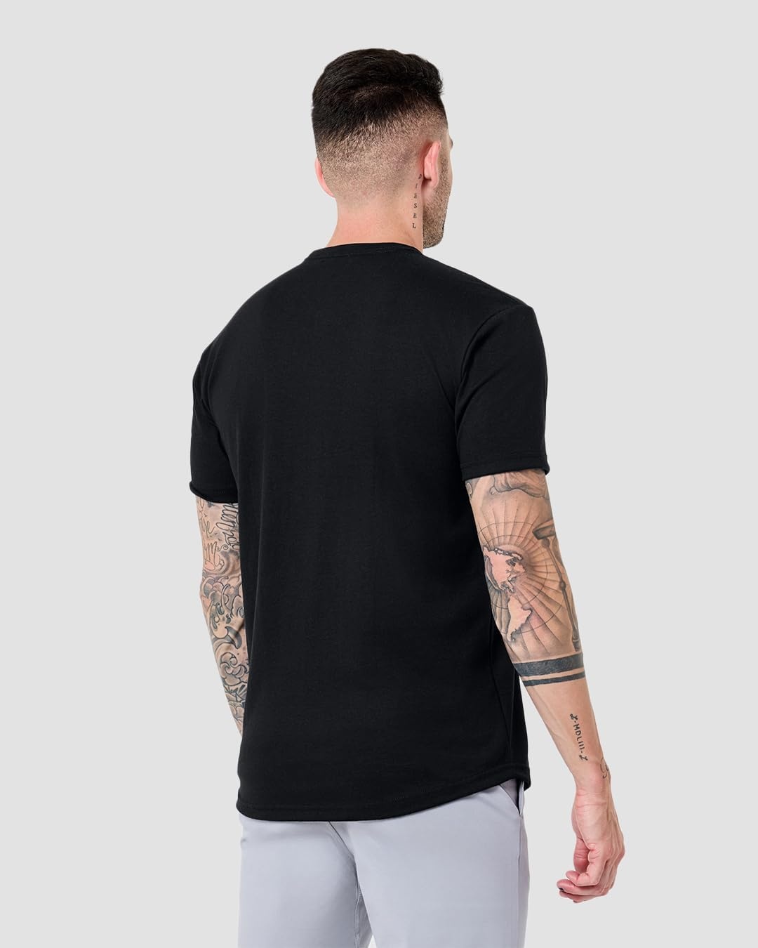image:imageMens Curved Hem T Shirts Drop Cut Modern Fit Soft Cotton Casual S4XL3pack BlackCharcoalNavy