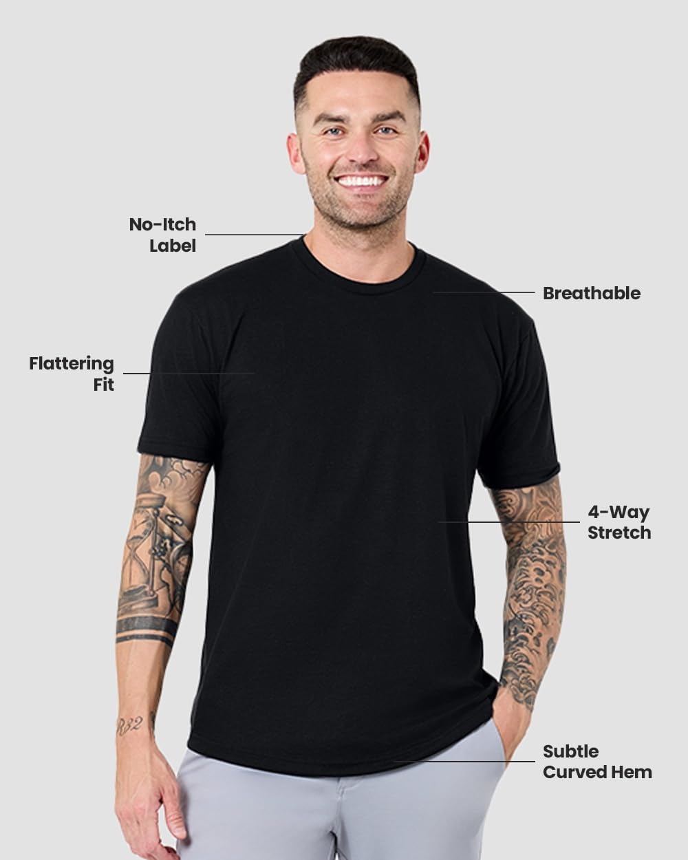 image:imageMens Curved Hem T Shirts Drop Cut Modern Fit Soft Cotton Casual S4XLBlack