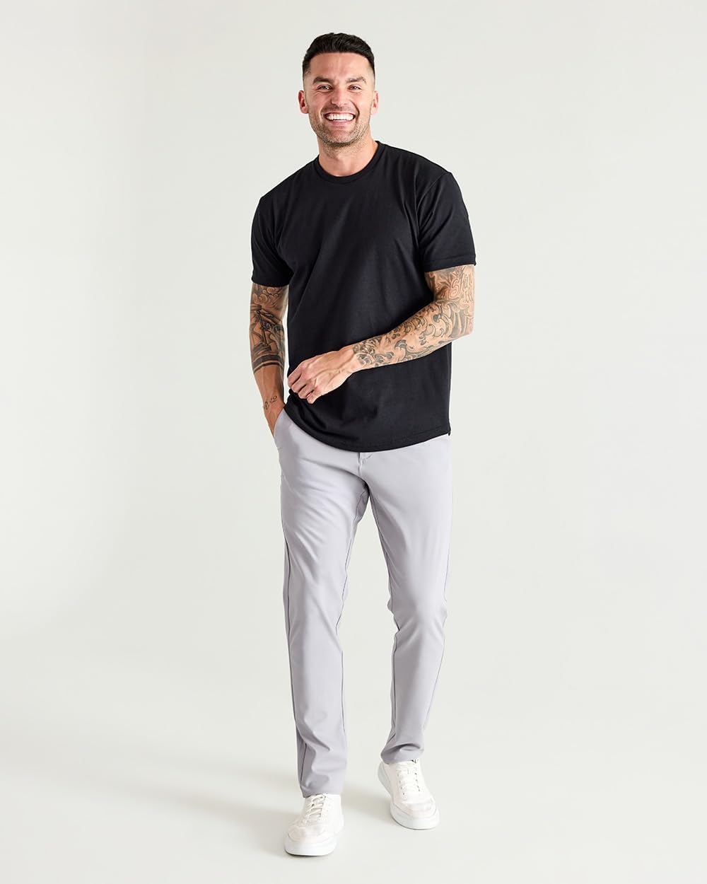 image:imageMens Curved Hem T Shirts Drop Cut Modern Fit Soft Cotton Casual S4XLBlack