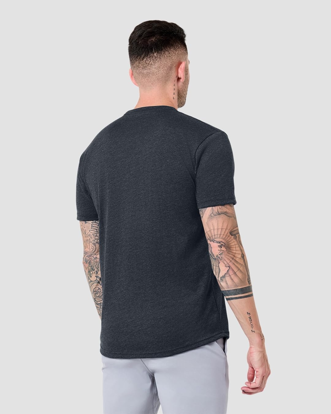 image:imageMens Curved Hem T Shirts Drop Cut Modern Fit Soft Cotton Casual S4XLCharcoal