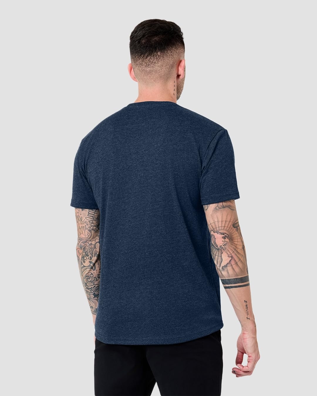 image:imageMens Curved Hem T Shirts Drop Cut Modern Fit Soft Cotton Casual S4XLNavy