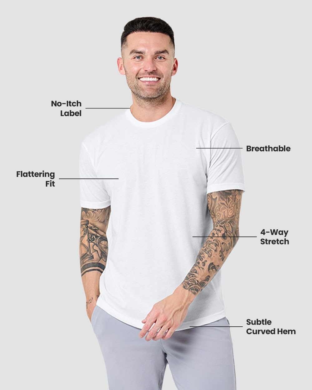 image:imageMens Curved Hem T Shirts Drop Cut Modern Fit Soft Cotton Casual S4XLWhite