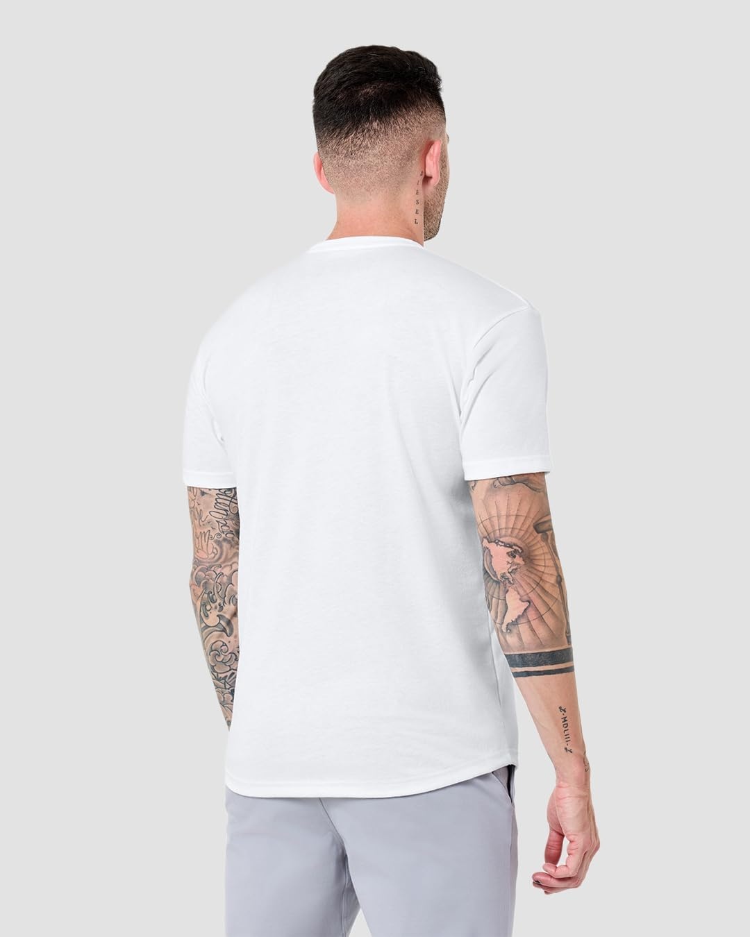 image:imageMens Curved Hem T Shirts Drop Cut Modern Fit Soft Cotton Casual S4XLWhite