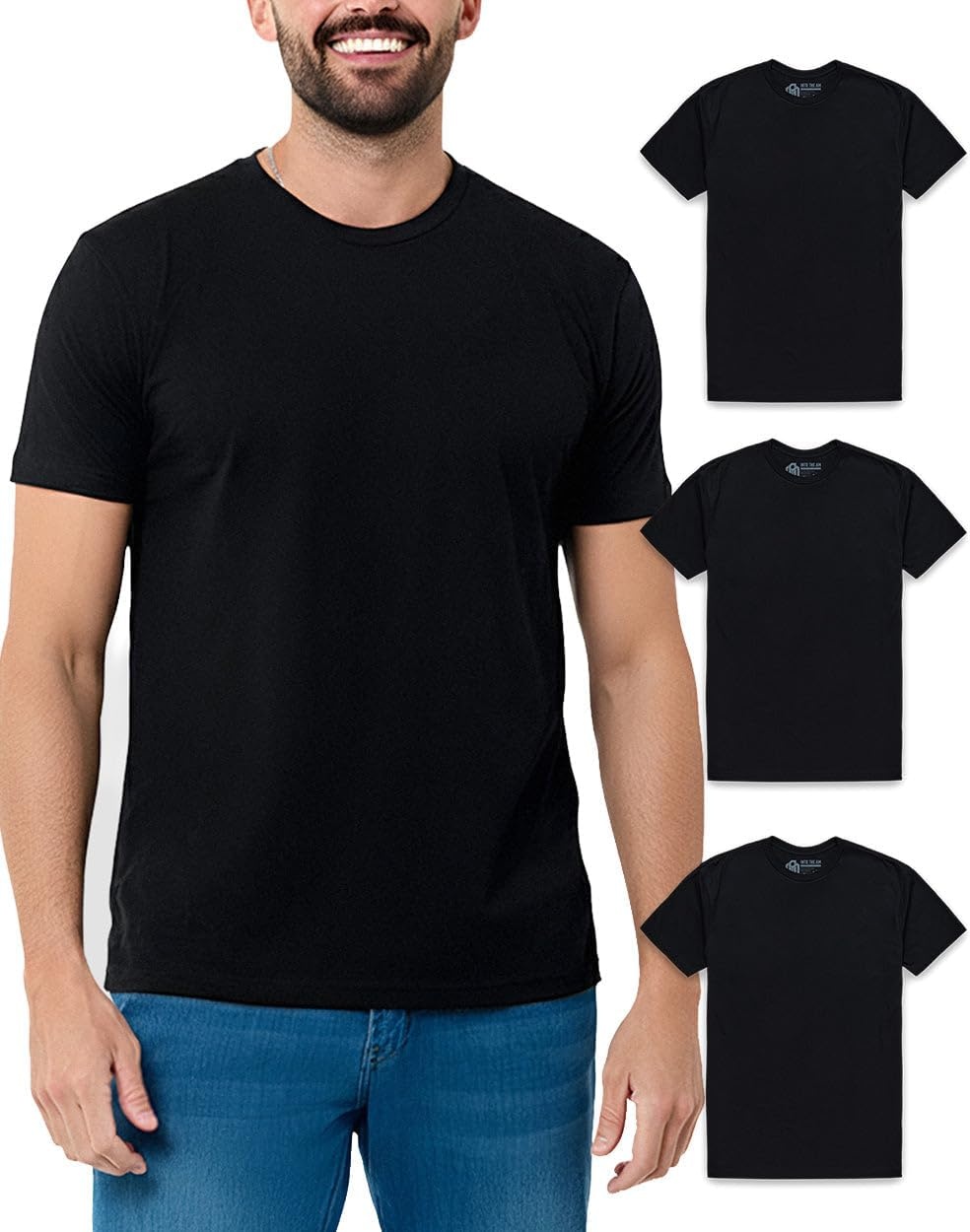 image:imageMens T Shirts Soft Cotton Crew Neck Athletic Fit Casual Tees S4XL3pack BlackBlackBlack