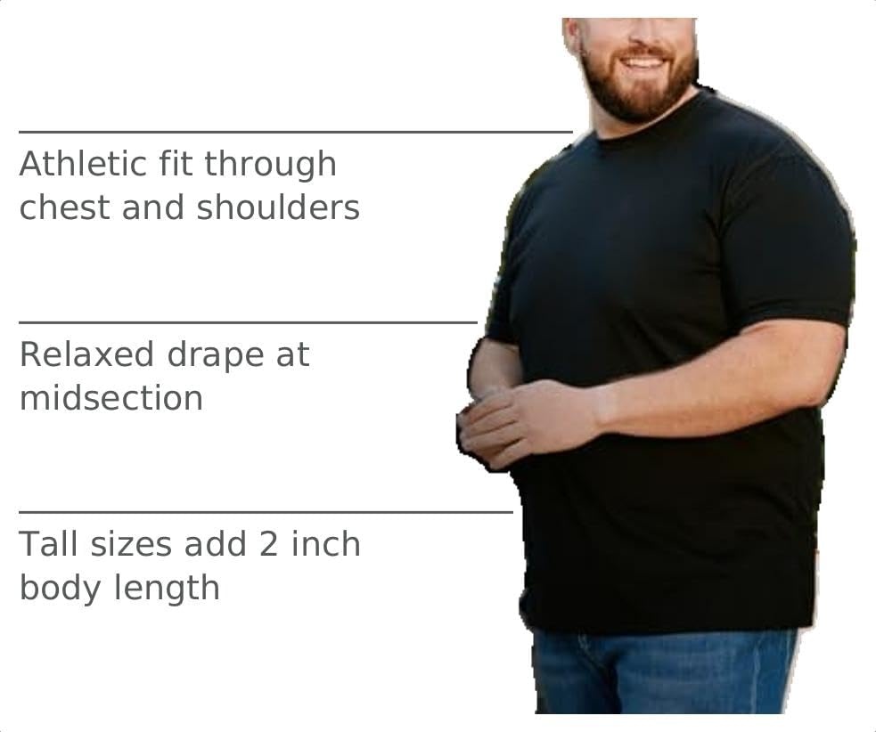 image:imageMens T Shirts Soft Cotton Crew Neck Athletic Fit Casual Tees S4XL3pack BlackOlive GreenWhite