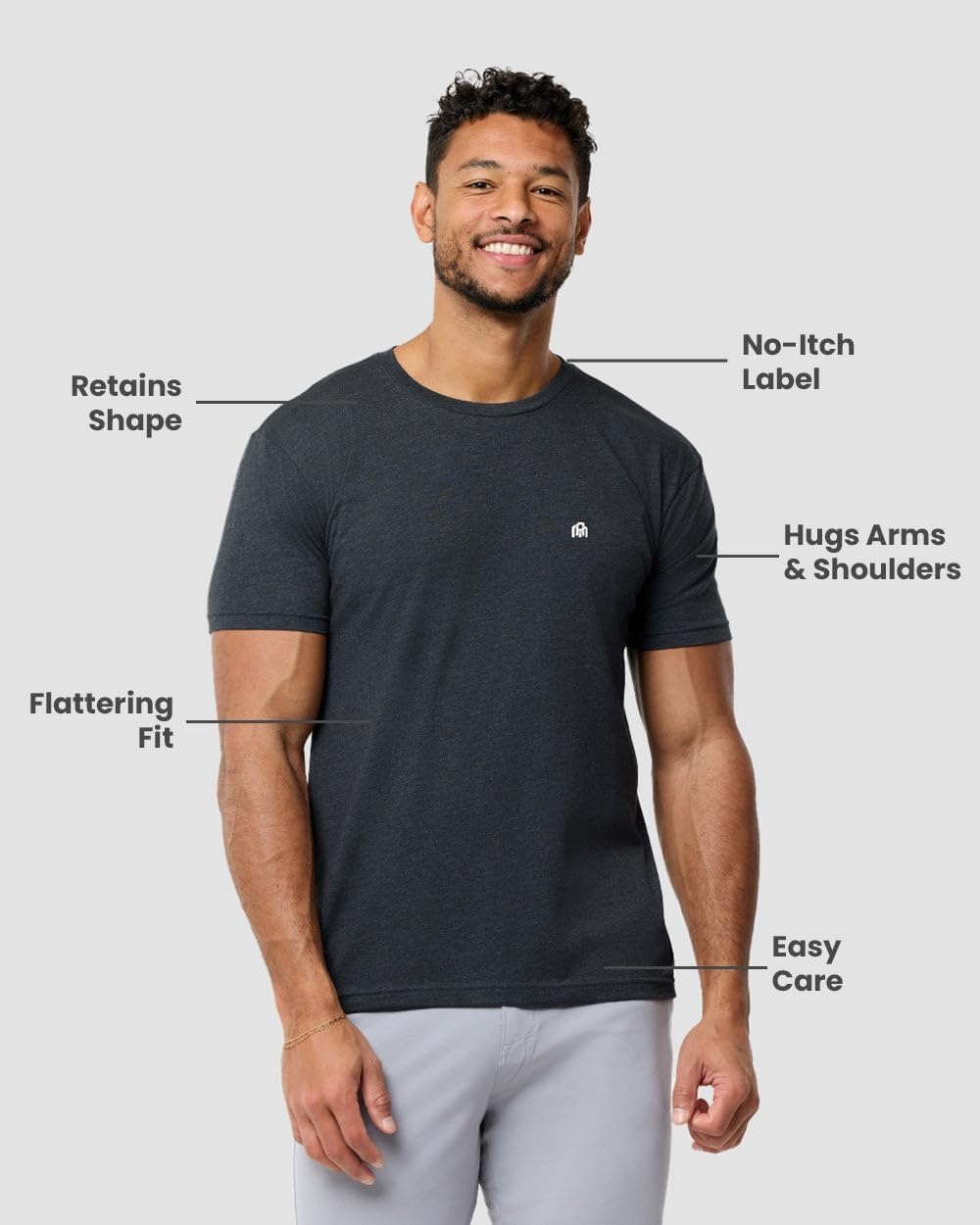 image:imageMens T Shirts Soft Cotton Crew Neck Athletic Fit Casual Tees S4XL3pack CharcoalNavyOlive Green