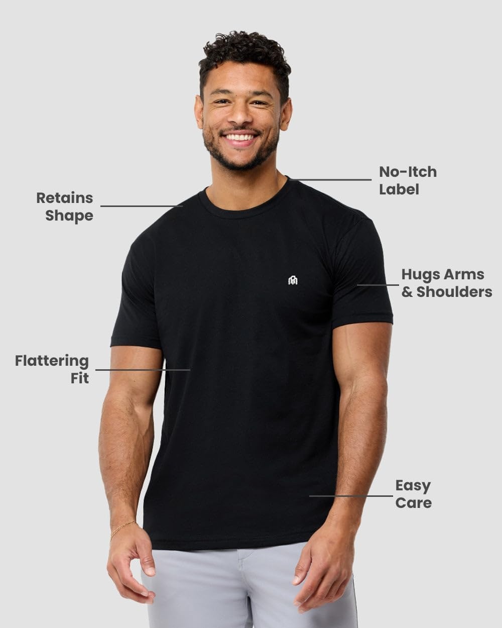 image:imageMens T Shirts Soft Cotton Crew Neck Athletic Fit Casual Tees S4XLNavy Heather