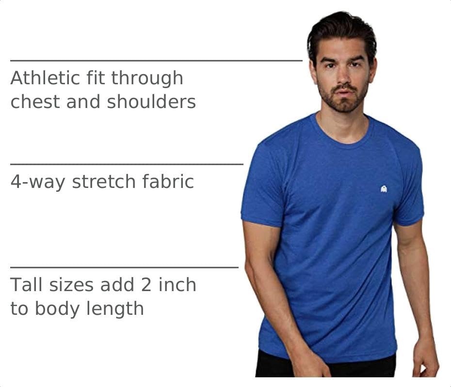 image:imageMens T Shirts Soft Cotton Crew Neck Athletic Fit Casual Tees S4XLRoyal Blue Heather