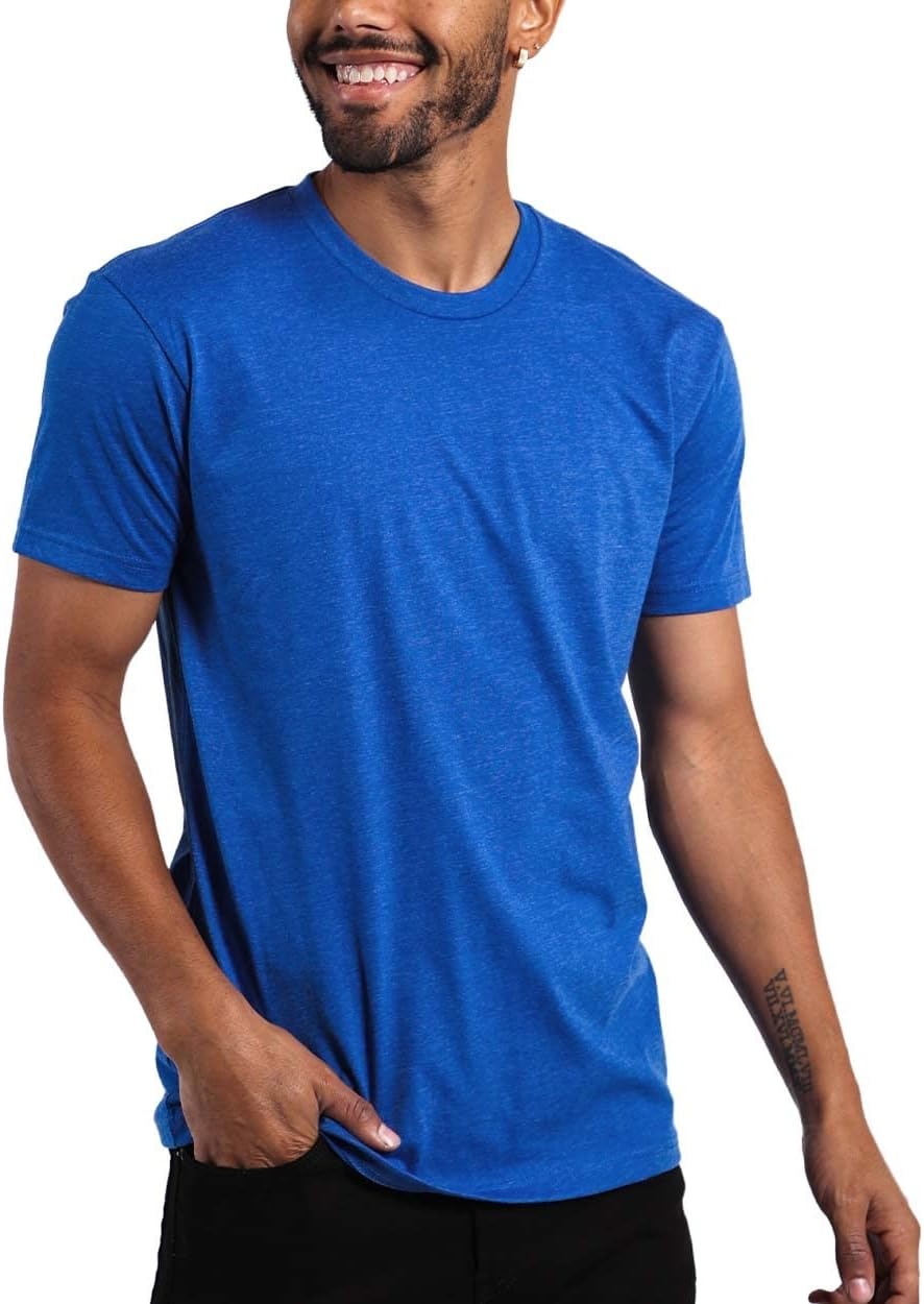 image:imageMens T Shirts Soft Cotton Crew Neck Athletic Fit Casual Tees S4XLRoyal Blue Heather