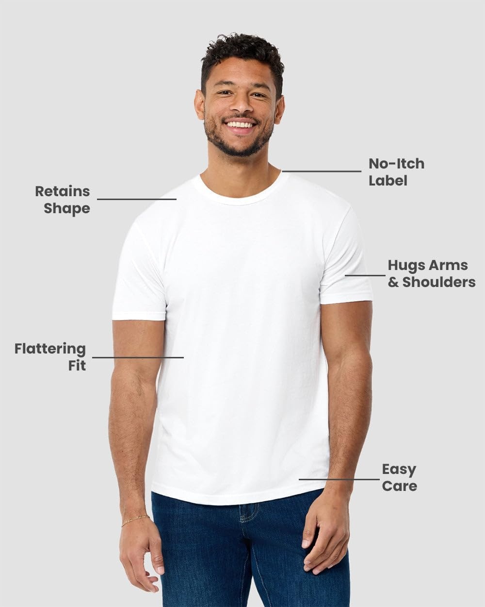 image:imageMens T Shirts Soft Cotton Crew Neck Athletic Fit Casual Tees S4XLWhite