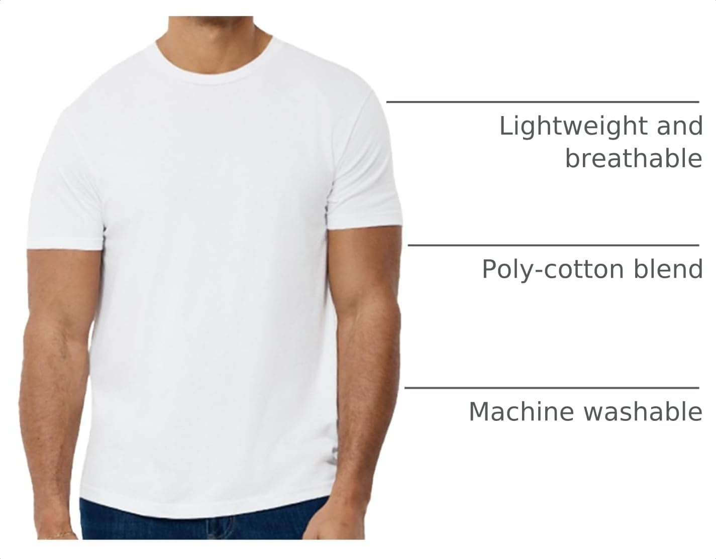image:imageMens T Shirts Soft Cotton Crew Neck Athletic Fit Casual Tees S4XLWhite