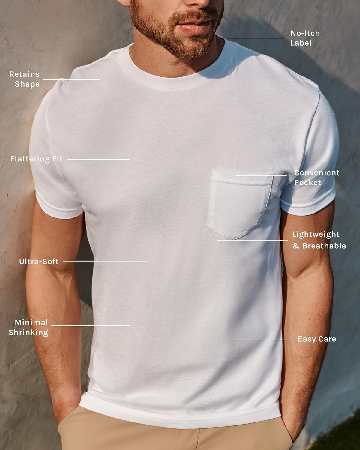 image:imagePocket T Shirts for Men Soft Cotton Crew Neck Fitted Casual Tees S4XLNavy Nologo