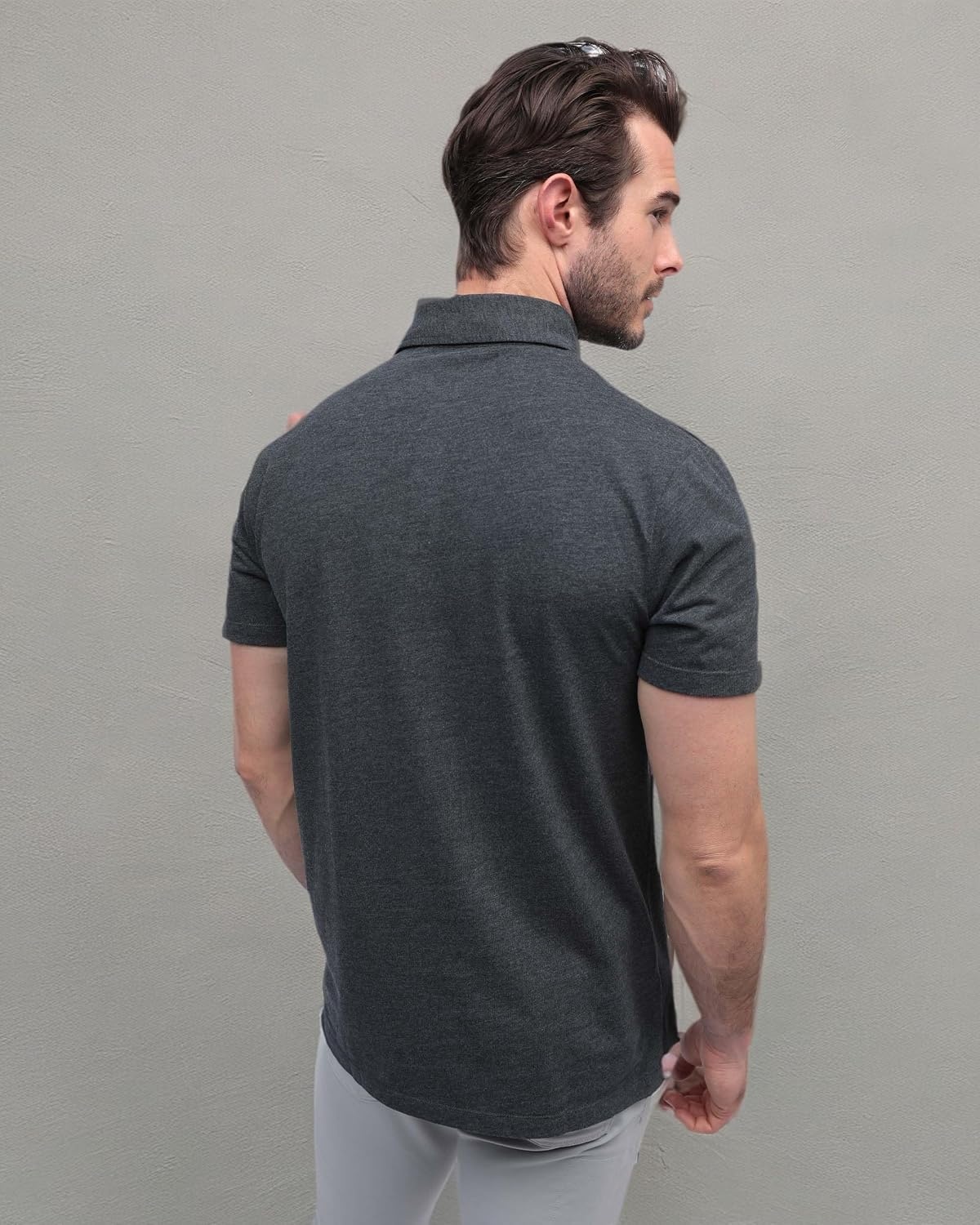 image:imagePolo Shirts for Men Soft Cotton Slim Fit Short Sleeve Collared S4XLCharcoal Nologo