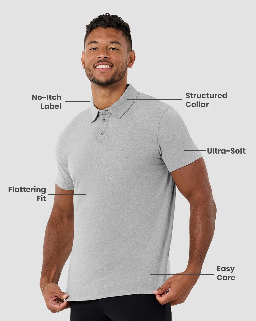 image:imagePolo Shirts for Men Soft Cotton Slim Fit Short Sleeve Collared S4XLGrey Logo
