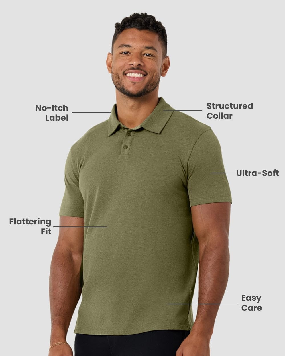 image:imagePolo Shirts for Men Soft Cotton Slim Fit Short Sleeve Collared S4XLOlive Green Logo