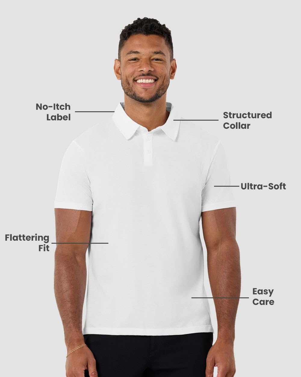 image:imagePolo Shirts for Men Soft Cotton Slim Fit Short Sleeve Collared S4XLWhite Logo