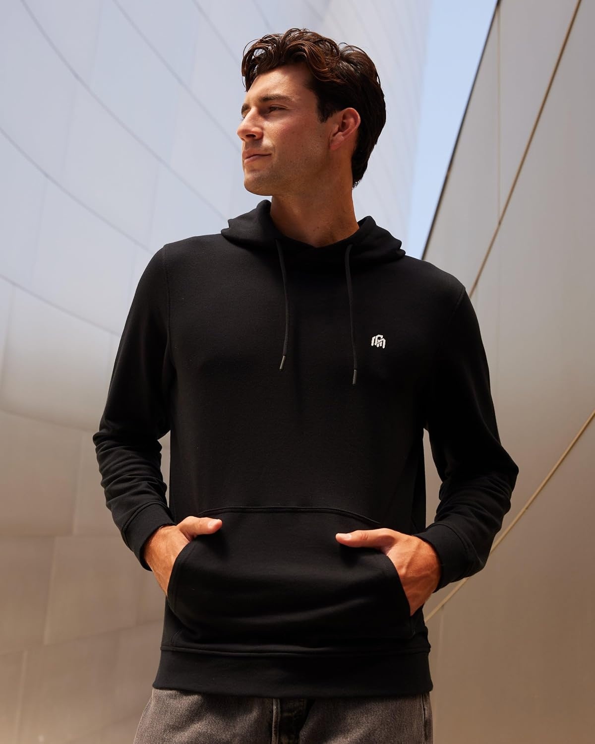image:imagePullover Hoodie for Men Casual Cotton Blend Sweatshirt LightweightNonbranded Grey