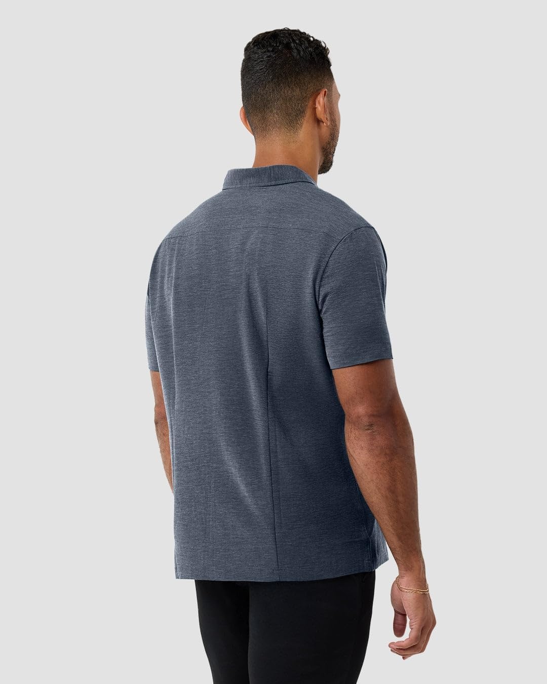 image:imageShort Sleeve Button Down Shirts for Men Slim Fit Stretch Casual S4XLSingle Nonbranded Navy