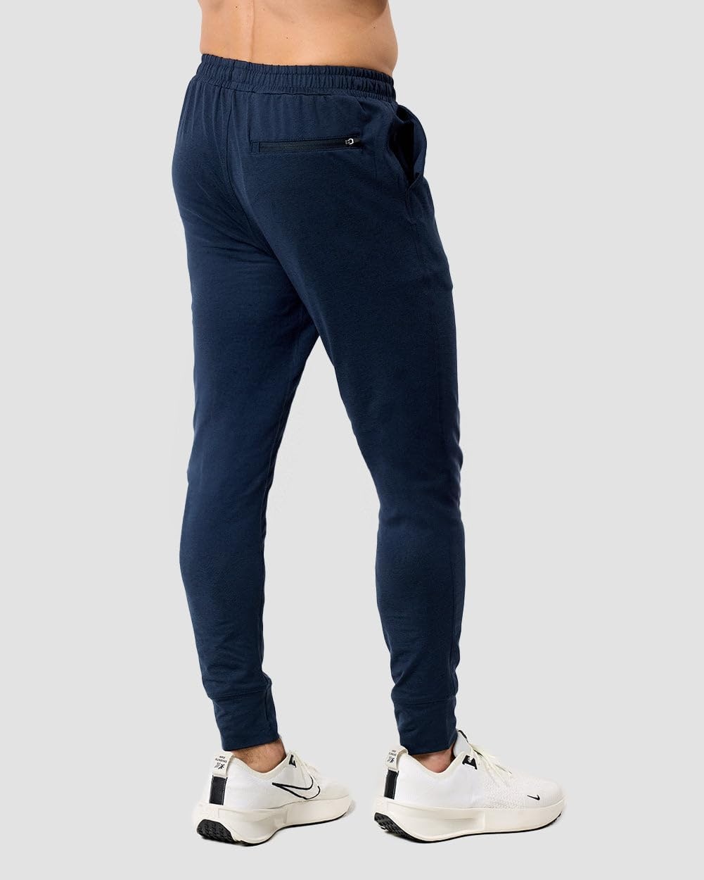 image:imageWorkout Joggers for Men Tapered Gym Pants Zipper Lightweight S4XLNavy
