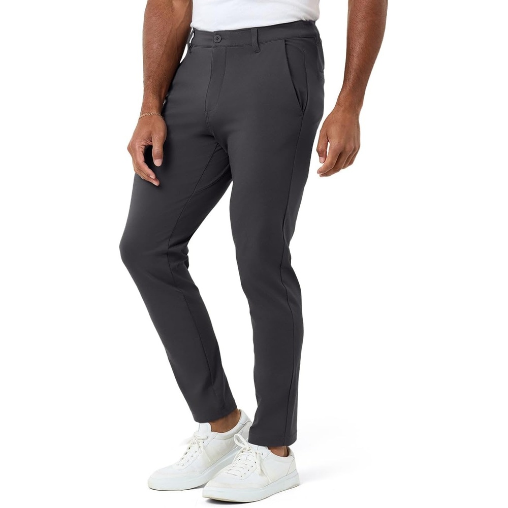 image:imageCasual Pants for Men Slim Fit Stretch Chino Tech Travel Pants TaperedCharcoal