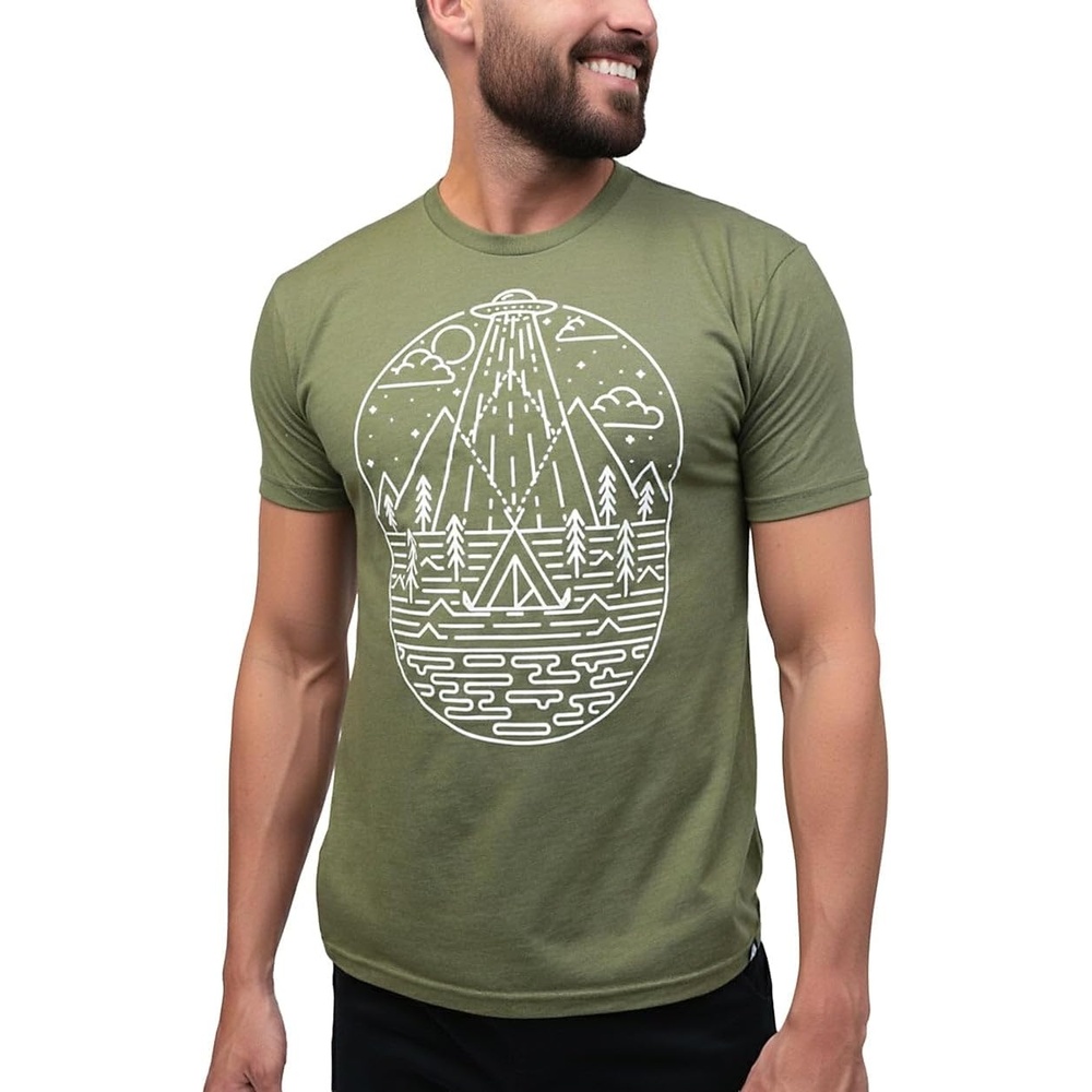 image:imageGraphic Tees for Men Cool Art Short Sleeve TShirts Soft Slim Fit S4XLOverseer  Olive Green