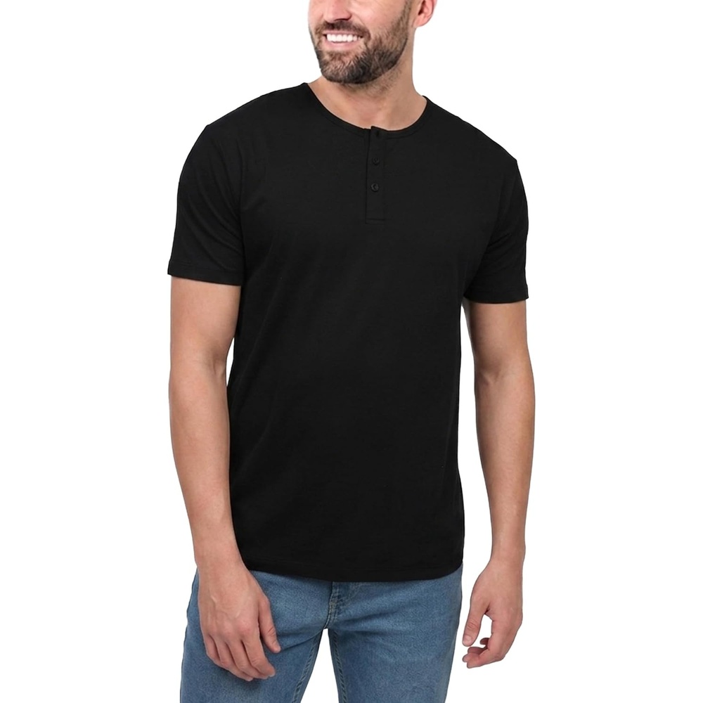 image:imageHenley Shirts for Men Short Sleeve Casual Fitted 3 Button Crew S4XLBlack Nologo