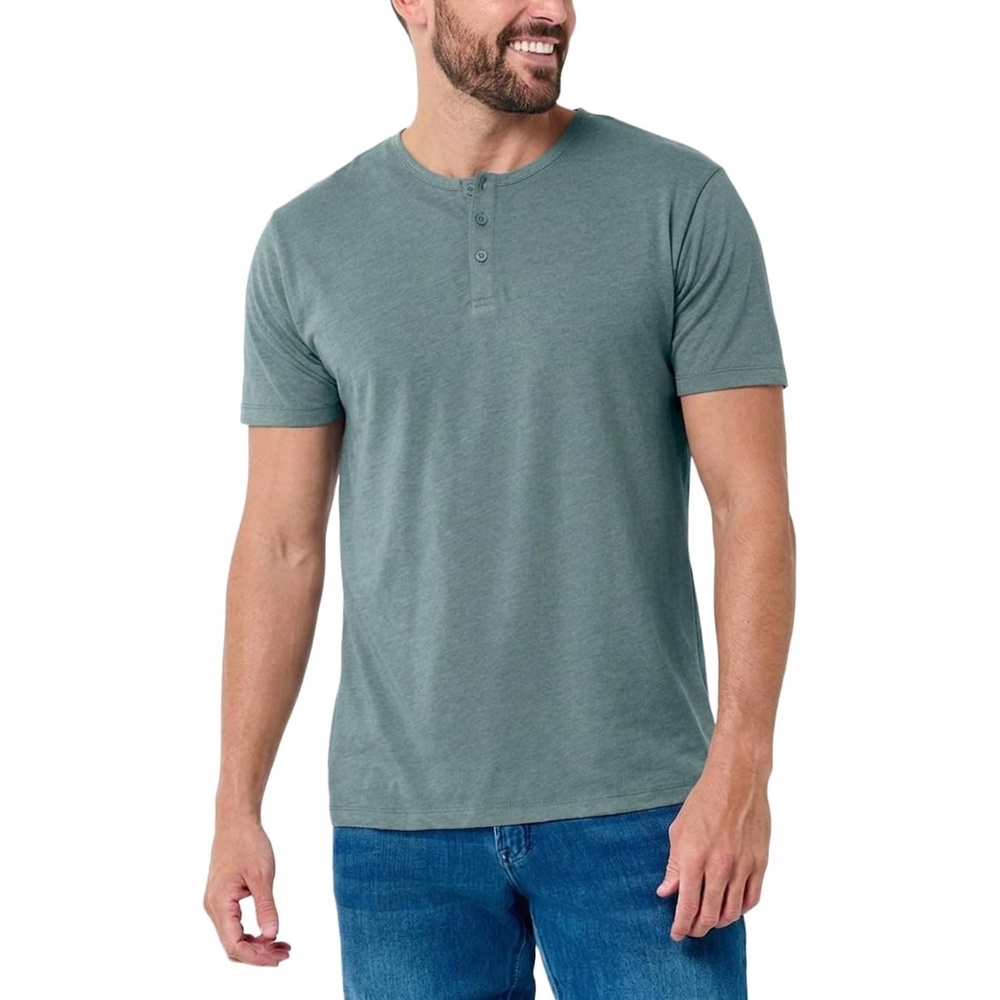image:imageHenley Shirts for Men Short Sleeve Casual Fitted 3 Button Crew S4XLIndigo Nologo