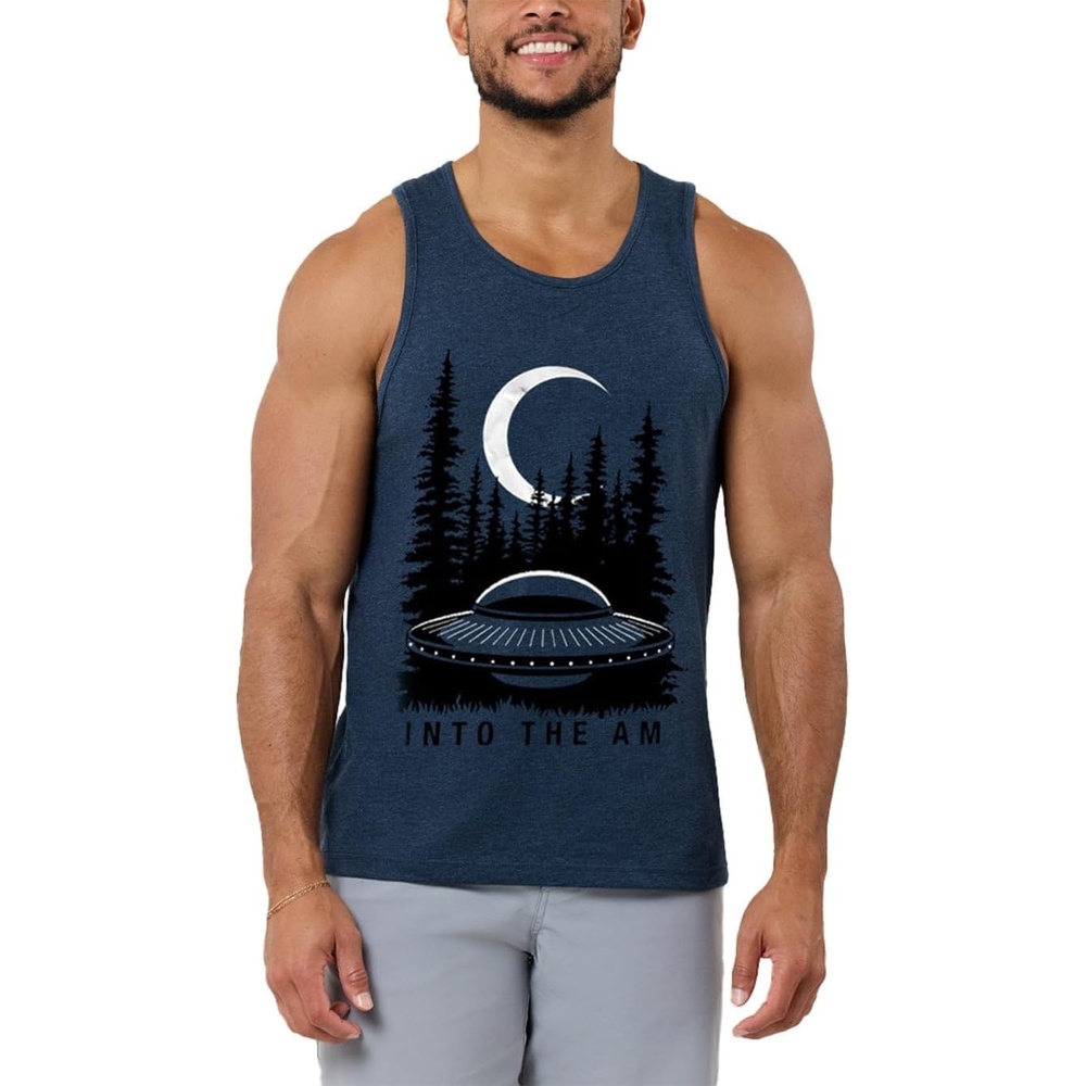 image:imageINTO THE AM Graphic Tank Tops for Men Cool Summer Beach Muscle Tanks S2XLExtraterrestrial Navy