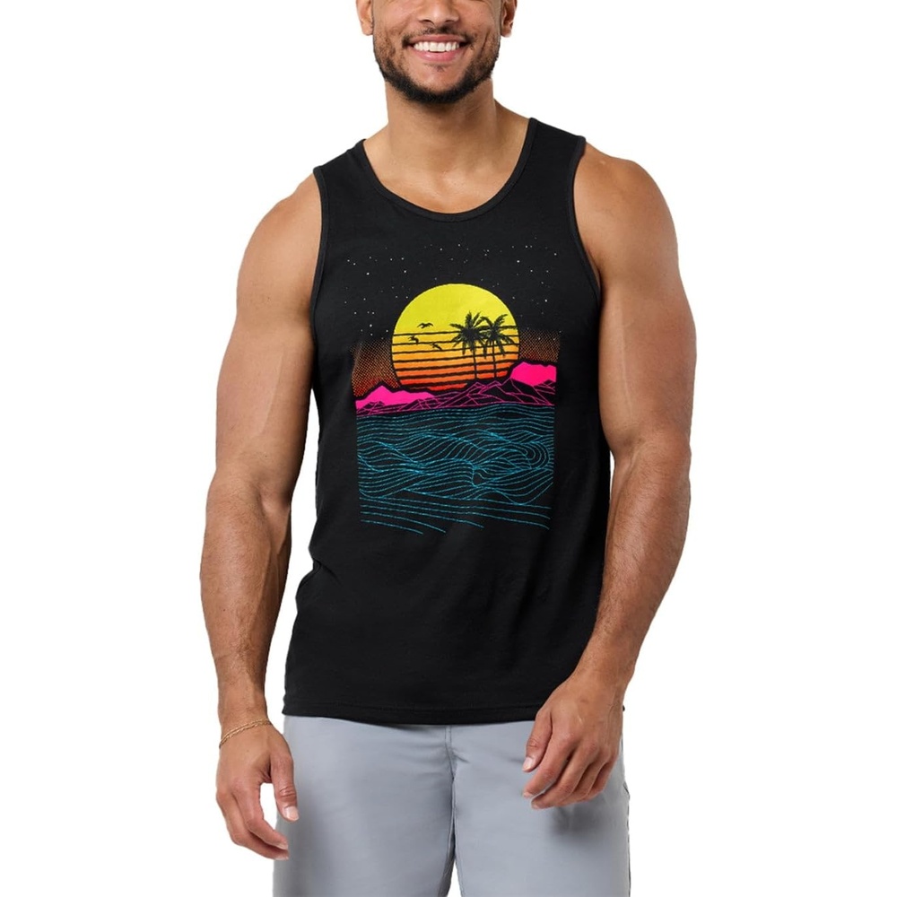 image:imageINTO THE AM Graphic Tank Tops for Men Cool Summer Beach Muscle Tanks S2XLMeta Beach