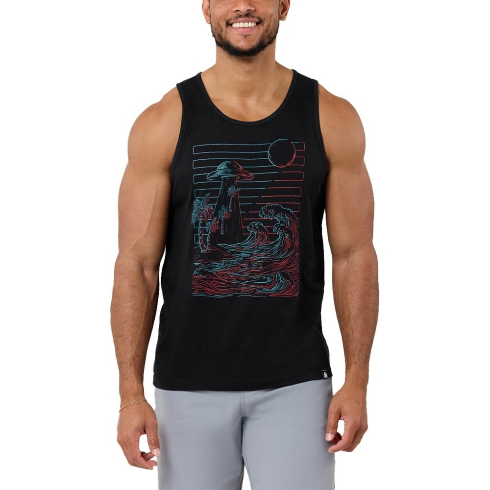 image:imageINTO THE AM Graphic Tank Tops for Men Cool Summer Beach Muscle Tanks S2XLUnnatural Forces Glowinthedark