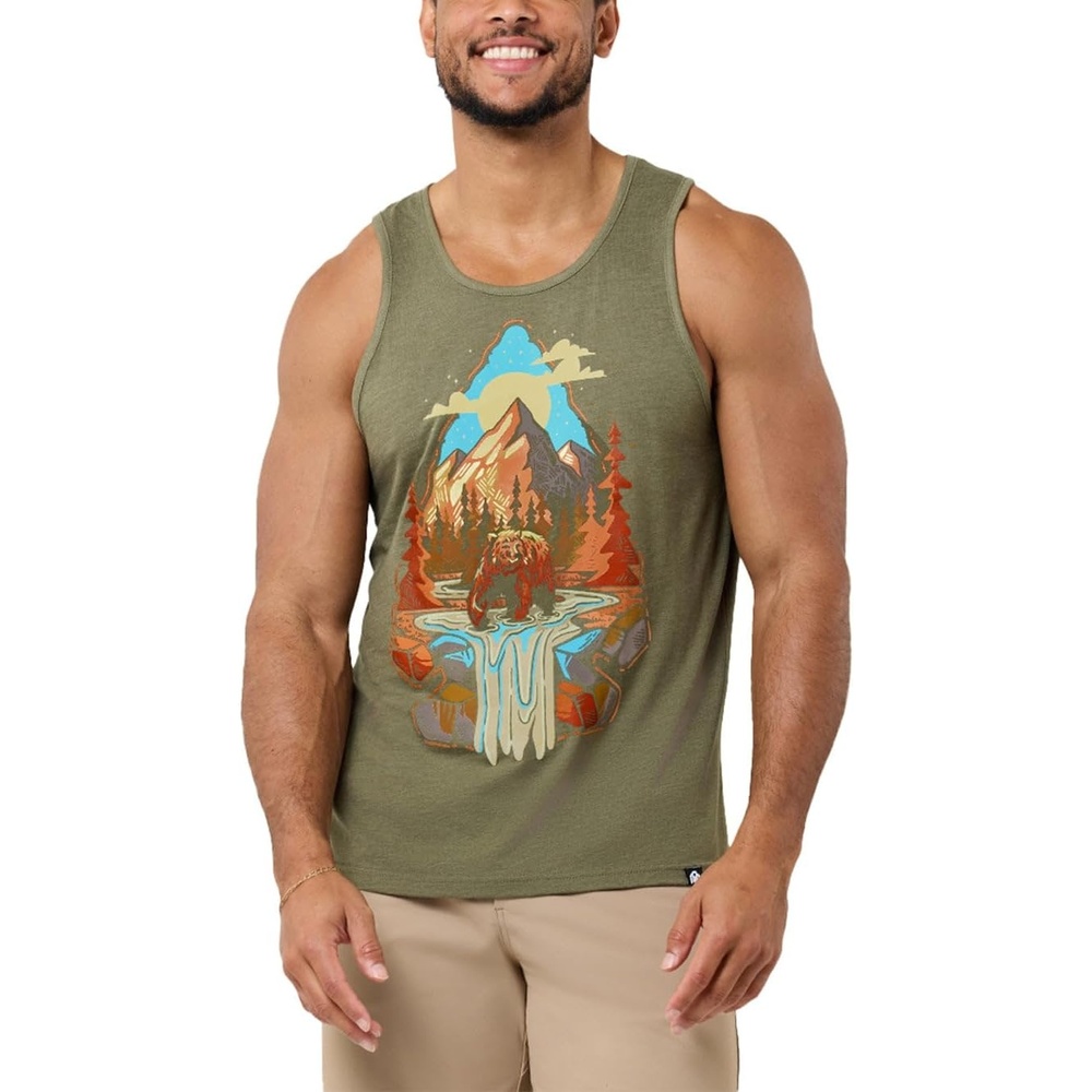 image:imageINTO THE AM Graphic Tank Tops for Men Cool Summer Beach Muscle Tanks S2XLWilderness