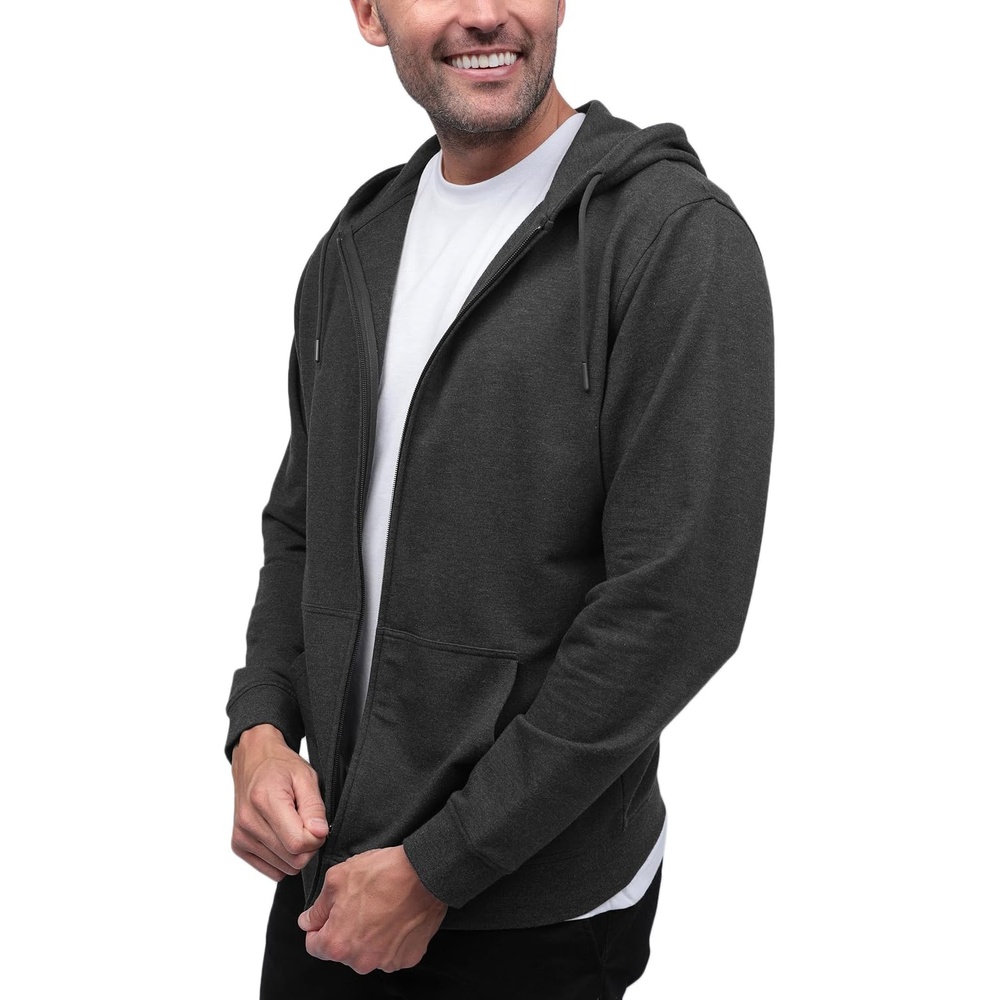 image:imageINTO THE AM Zip Up Hoodies for Men Lightweight Full Zip Fleece Casual S4XLNonbranded Charcoal