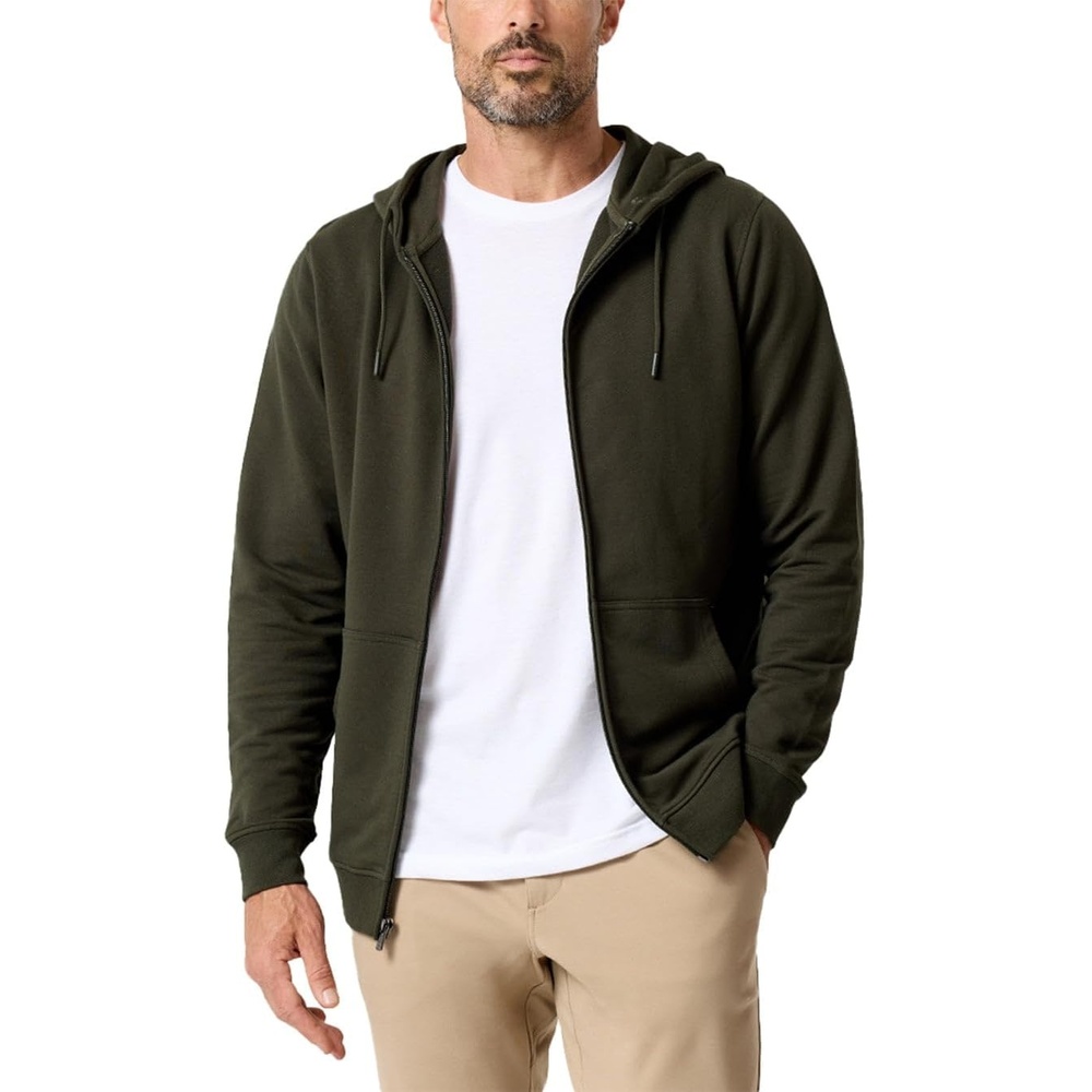 image:imageINTO THE AM Zip Up Hoodies for Men Lightweight Full Zip Fleece Casual S4XLNonbranded Dark Olive