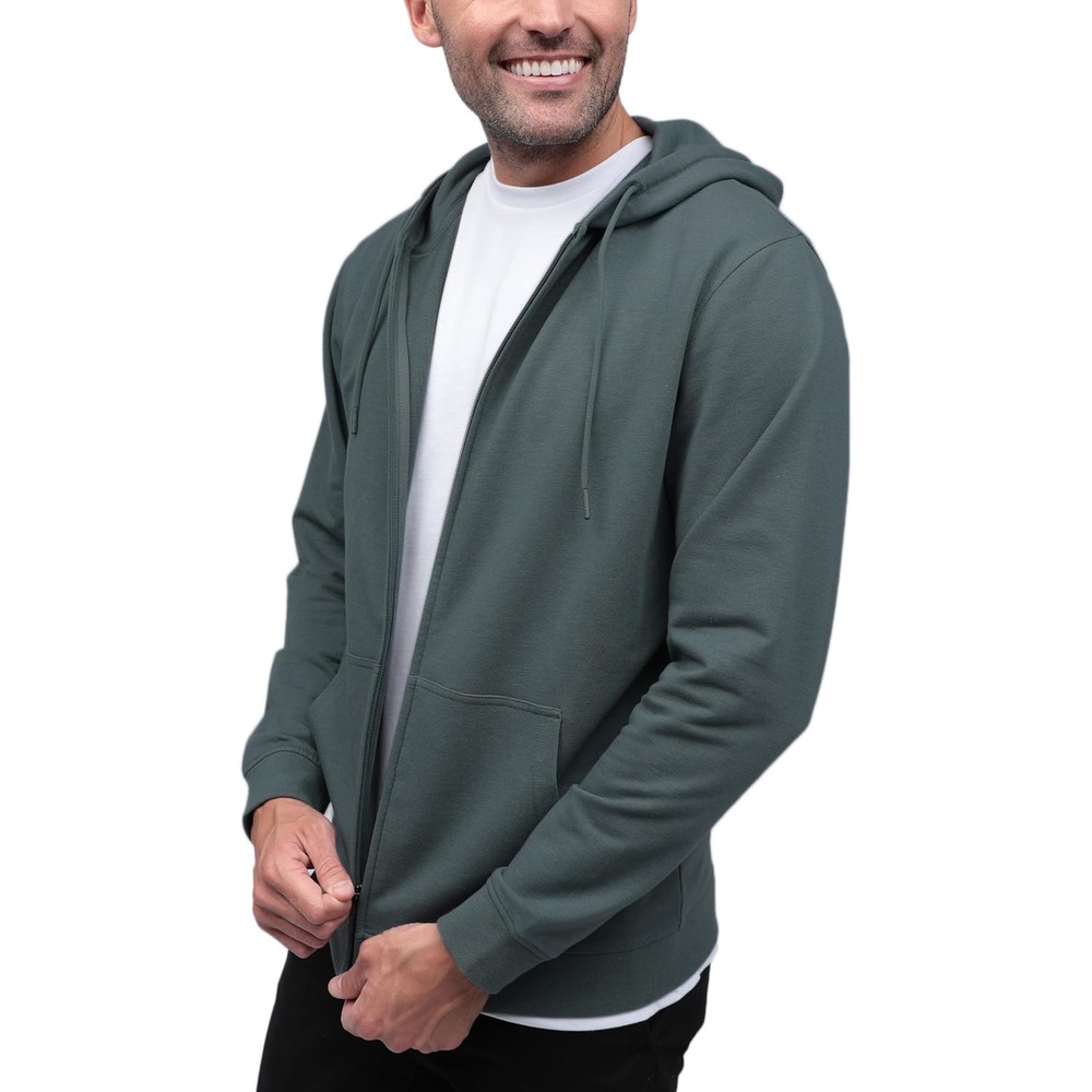 image:imageINTO THE AM Zip Up Hoodies for Men Lightweight Full Zip Fleece Casual S4XLNonbranded Indigo