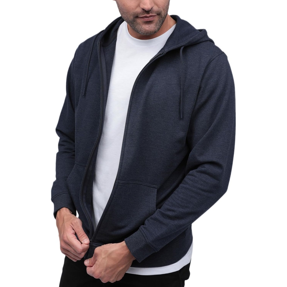 image:imageINTO THE AM Zip Up Hoodies for Men Lightweight Full Zip Fleece Casual S4XLNonbranded Navy