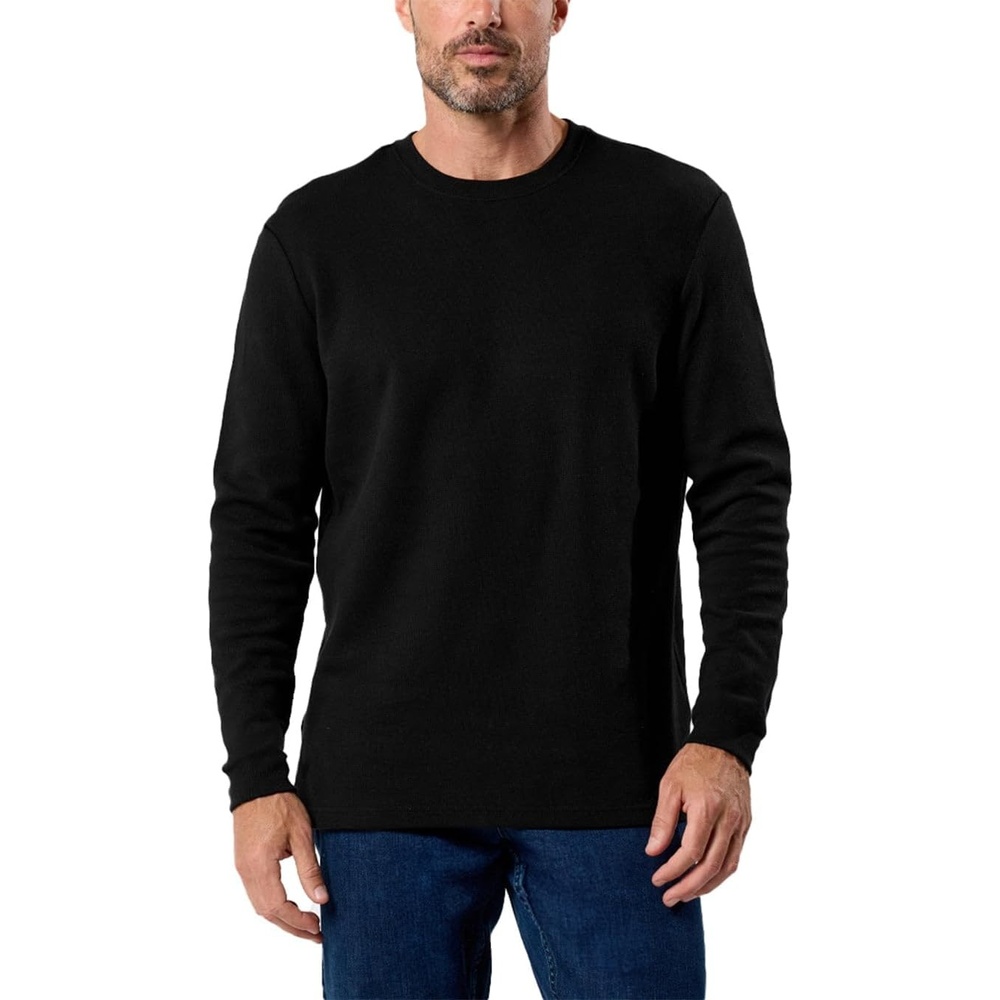 image:imageLong Sleeve Waffle Knit Crew by INTO THE AMBlack