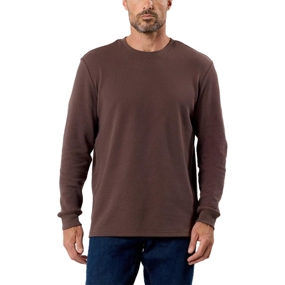 image:imageLong Sleeve Waffle Knit Crew by INTO THE AMBrown