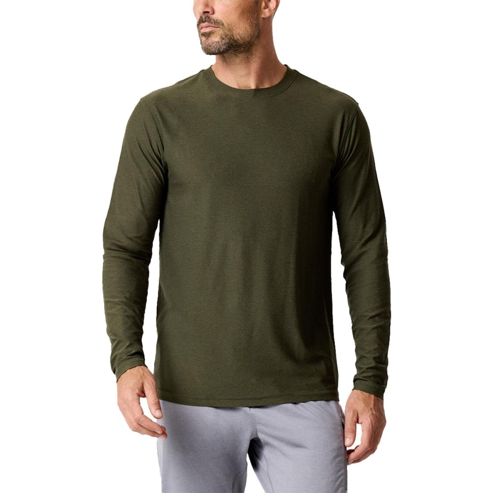 image:imageLong Sleeve Workout Shirts for Men Dri Fit Quick Dry Gym Tees S4XLDark Olive Nologo