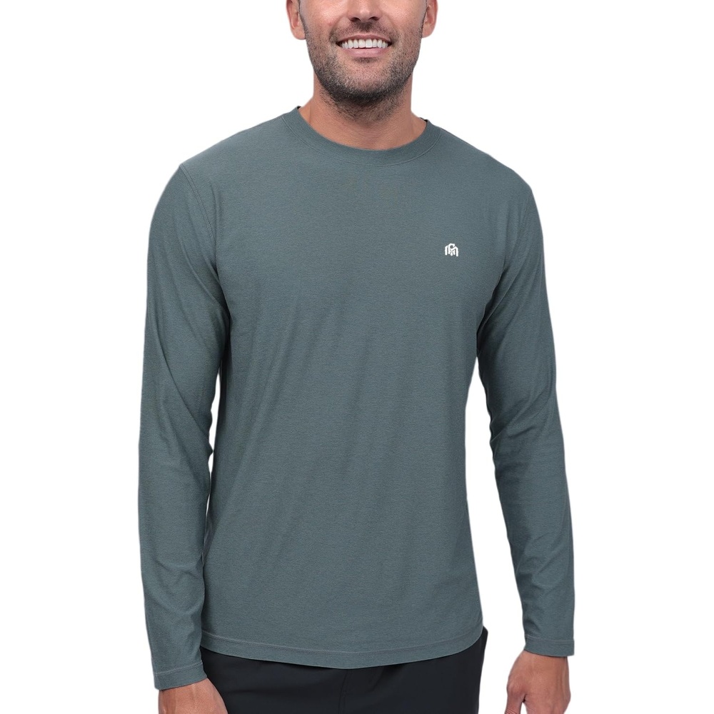 image:imageLong Sleeve Workout Shirts for Men Dri Fit Quick Dry Gym Tees S4XLIndigo  Logo