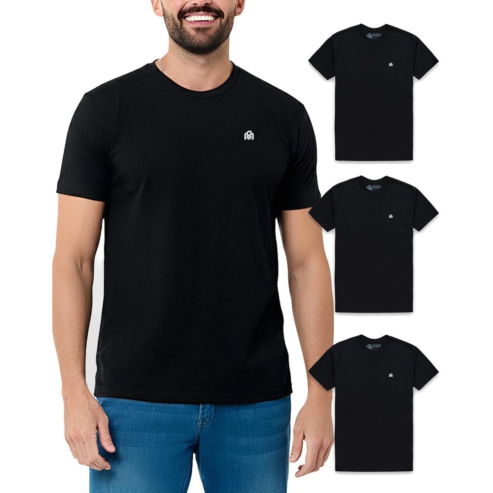 image:imageMens T Shirts Soft Cotton Crew Neck Athletic Fit Casual Tees S4XL3pack BlackBlackBlack
