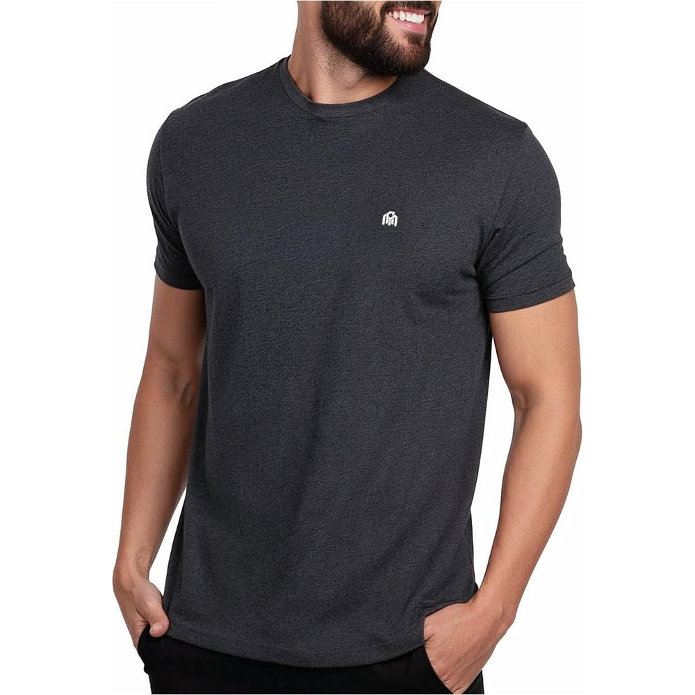 image:imageMens T Shirts Soft Cotton Crew Neck Athletic Fit Casual Tees S4XLCharcoal Heather