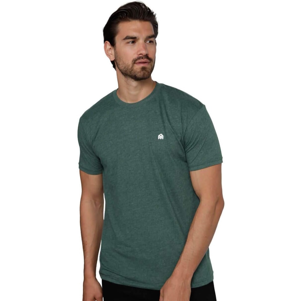image:imageMens T Shirts Soft Cotton Crew Neck Athletic Fit Casual Tees S4XLForest Green Heather