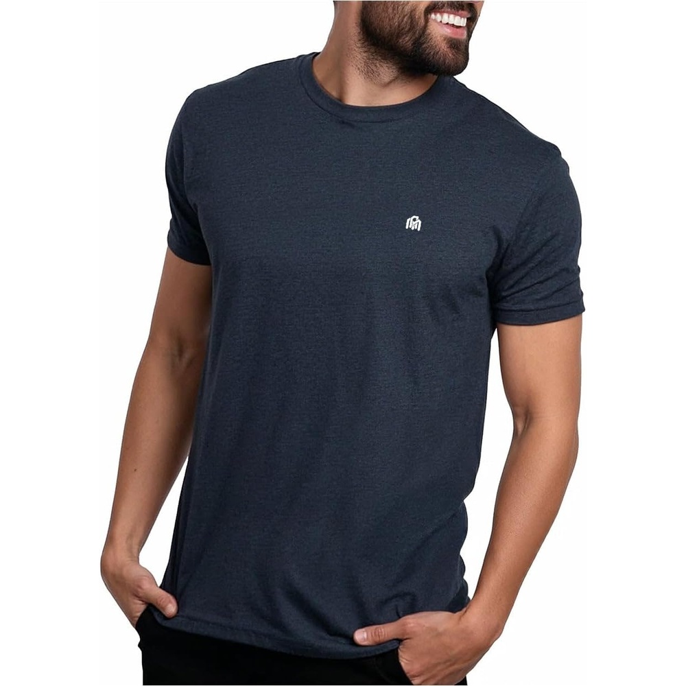 image:imageMens T Shirts Soft Cotton Crew Neck Athletic Fit Casual Tees S4XLNavy Heather