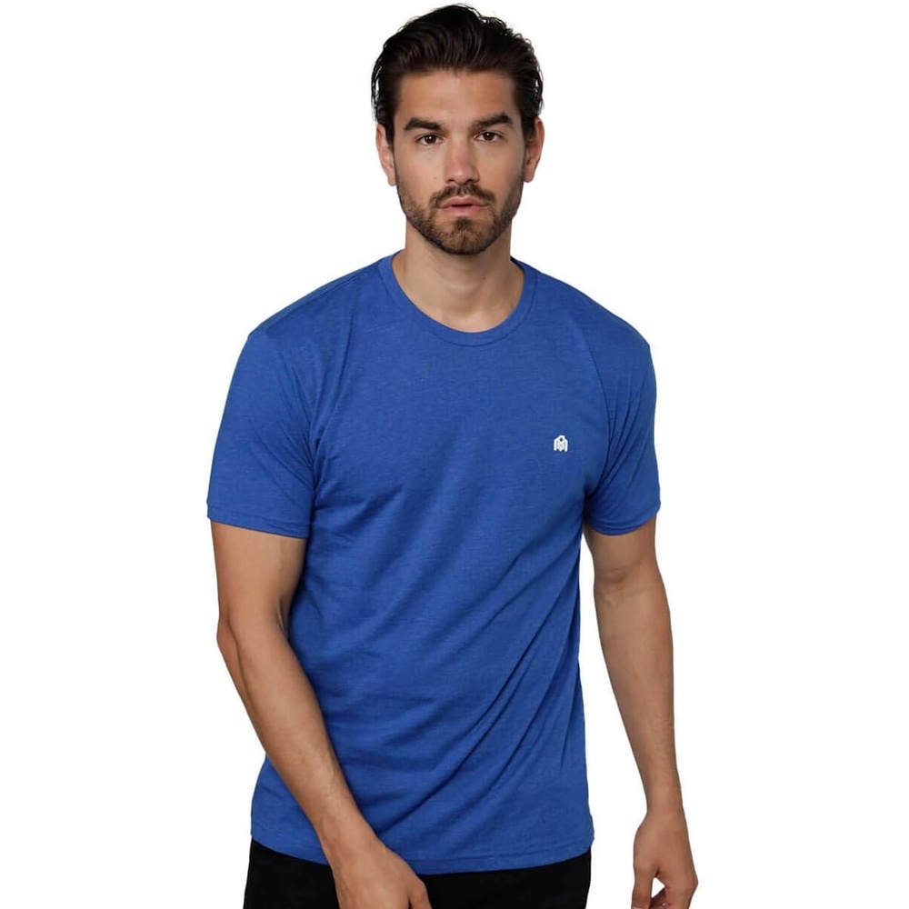 image:imageMens T Shirts Soft Cotton Crew Neck Athletic Fit Casual Tees S4XLRoyal Blue Heather