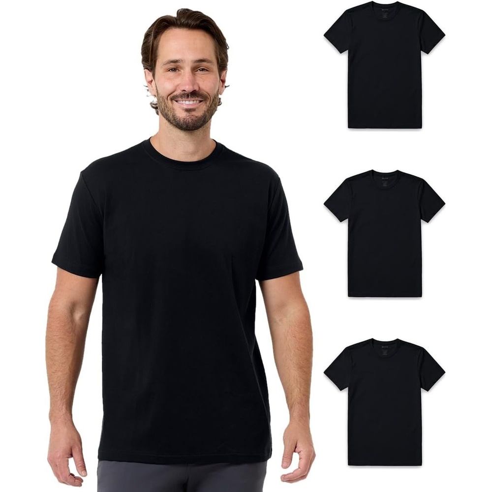 image:imagePima Cotton T Shirts for Men Luxury Soft Crew Tee S4XLBlackBlackBlack